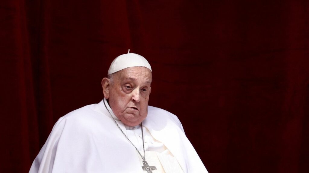 Pope Francis appears on a balcony at St. Peter's Square, on Easter Sunday, in the Vatican, April 20, 2025. (Reuters Photo)
