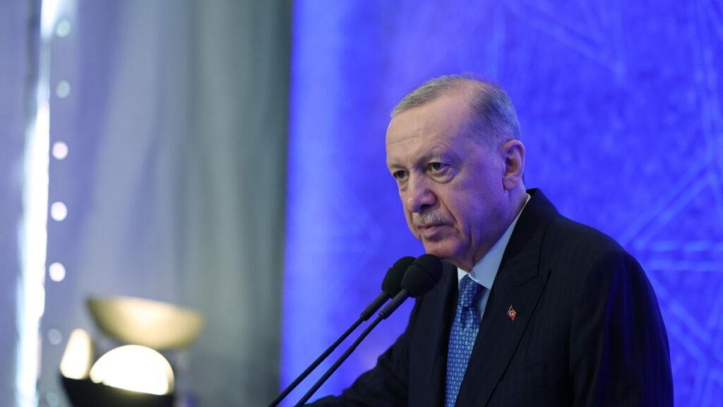 President Recep Tayyip Erdoğan attends an event, Istanbul, Türkiye, April 24, 2025. (İHA Photo)