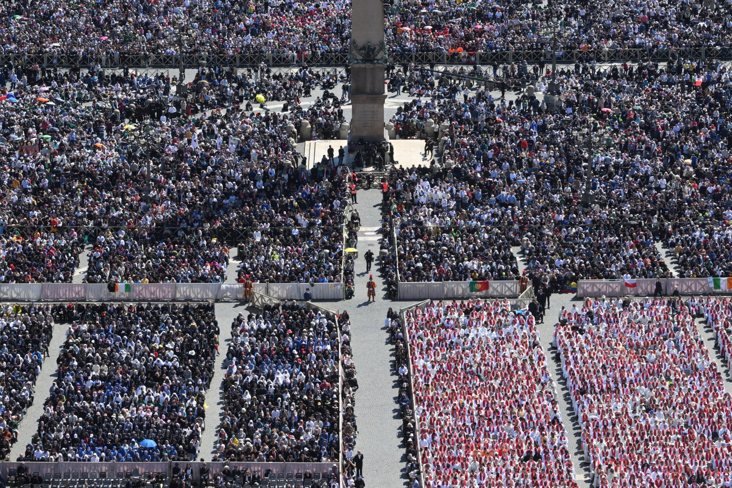379496 An aereal view show faithfull attending the funeral Mass of Pope Francis in Saint Peter's Square in Vatican City, April 26, 2025. (EPA Photo)