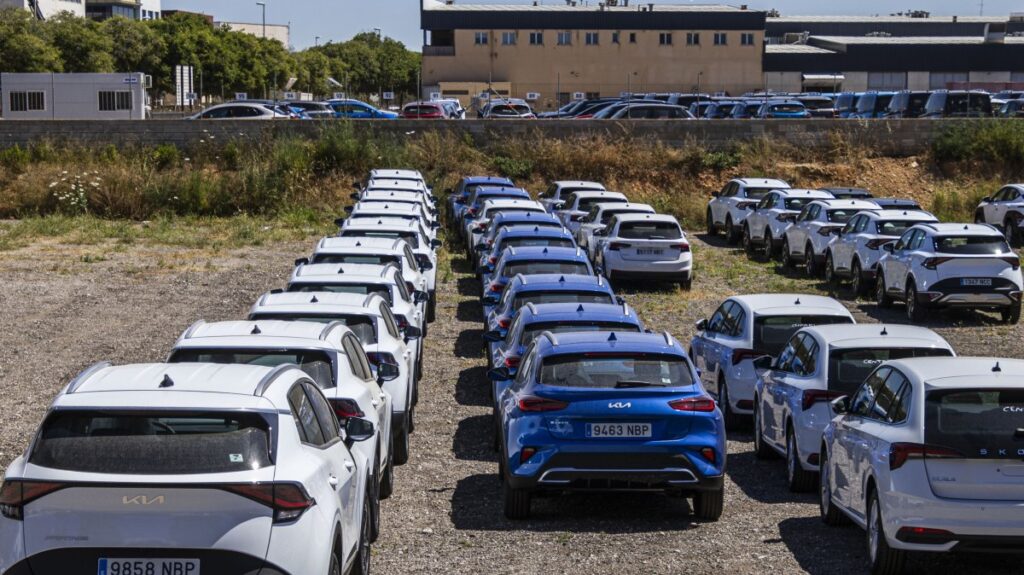 Rental vehicles parked next to Son Sant Joan Airport in Palma de Mallorca, Majorca Island, Spain, May 31, 2025. (EPA Photo)