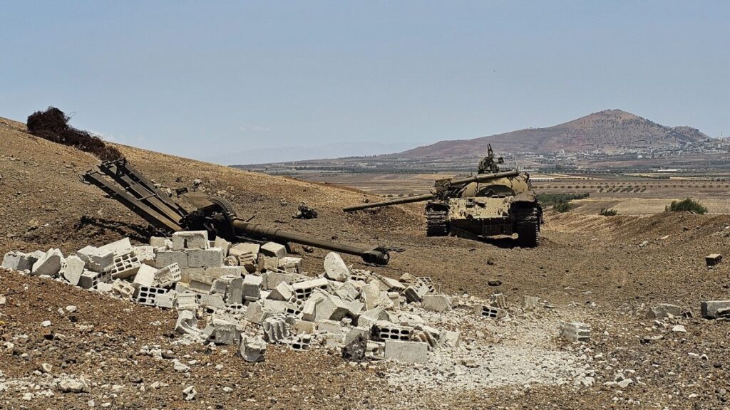 Syrian military equipment lay destroyed after Israeli strikes in Daraa, Syria, June 4, 2025. (AA Photo)