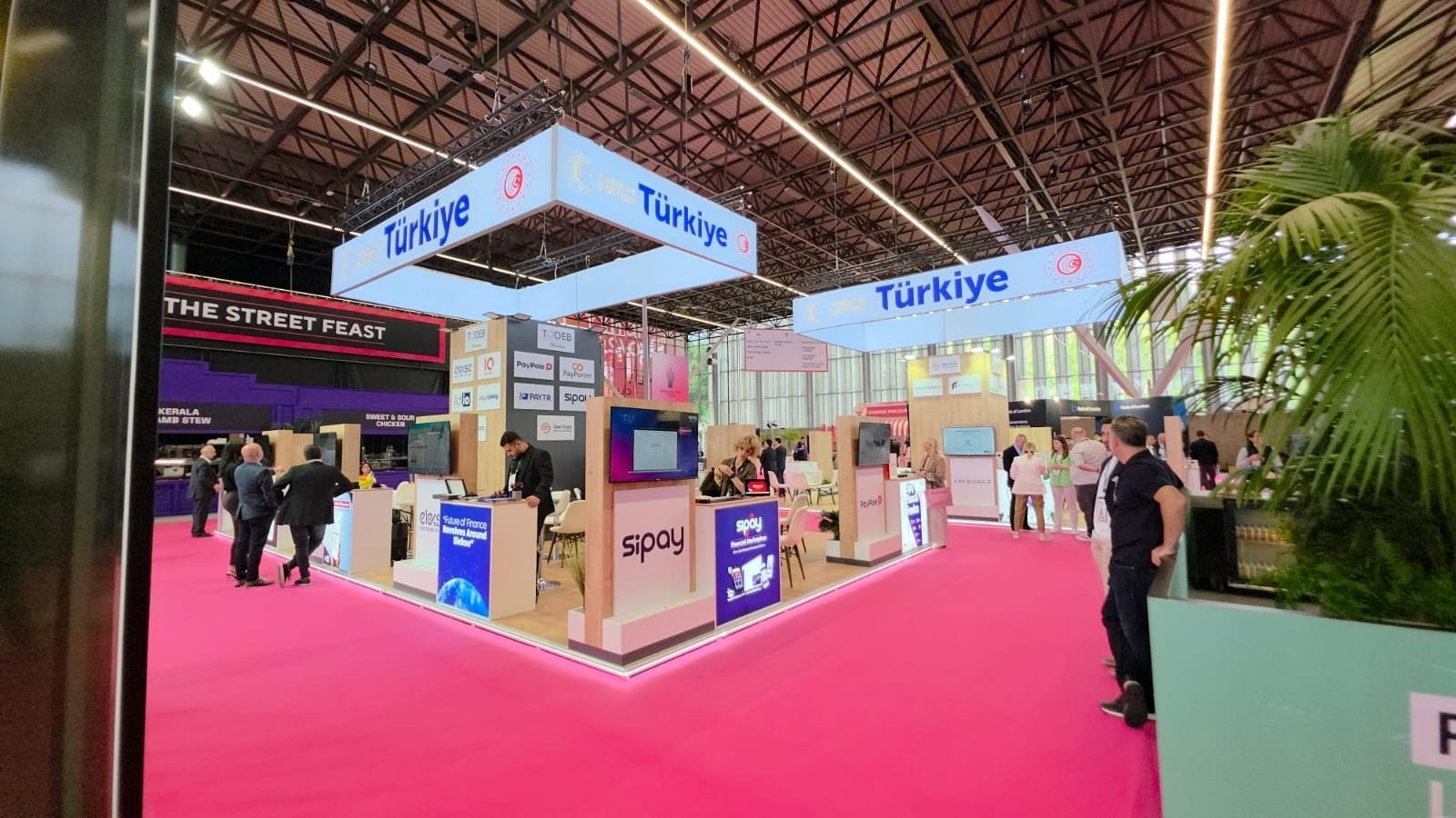 A shared national pavilion of Turkish fintech firms is seen on the sidelines of the Money 20/20 Europe conference in Amsterdam, the Netherlands. (Photo by Timur Sırt)
