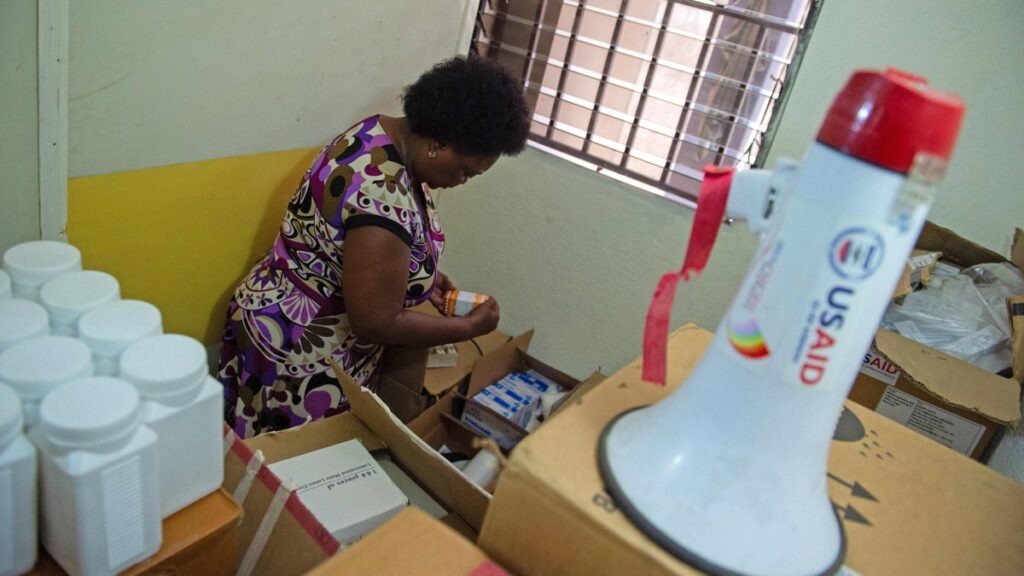 A nurse searches for HIV medication in the remaining stock in Port-au-Prince, Haiti, June 4, 2025. (AFP Photo)