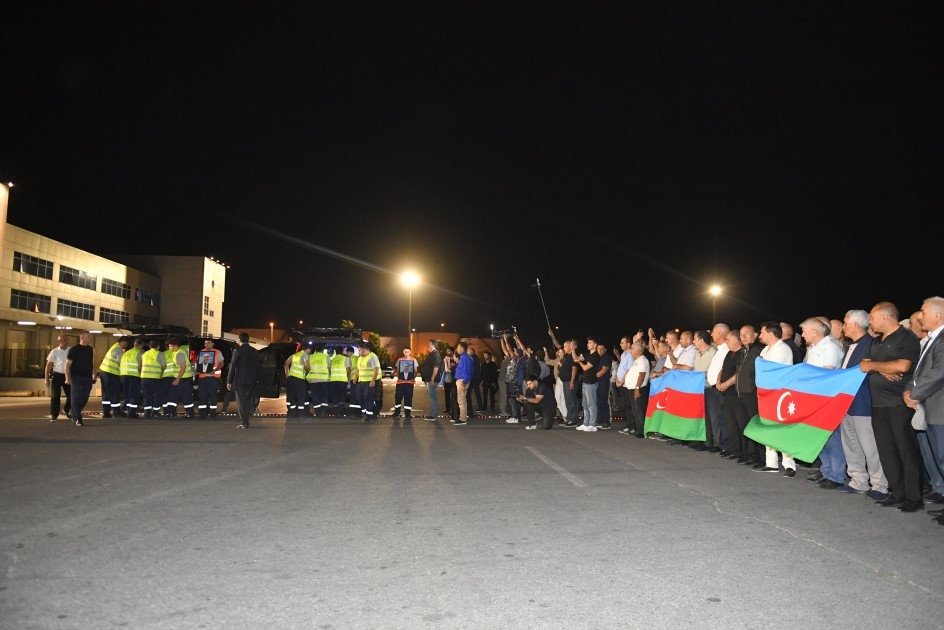 The bodies of Azerbaijani citizens killed in Russia brought to Baku, June 30, 2025. (IHA Photo)