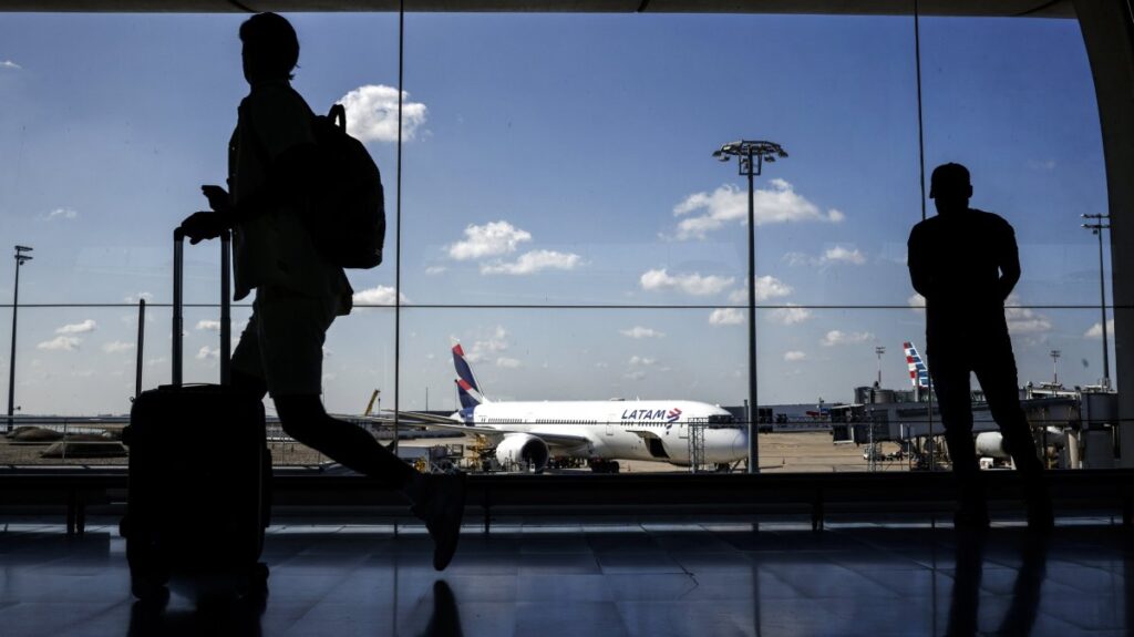 Passengers wait inside Roissy-Charles de Gaulle Airport during a French air traffic controllers' strike, in Roissy-en-France, outside Paris, France, July 3, 2025. (EPA Photo)
