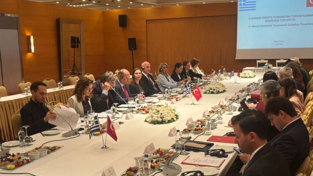 Turkish and Greek officials are photographed during the 6th Joint Tourism Committee Meeting, Ankara, Türkiye, July 5, 2025. (AA Photo)