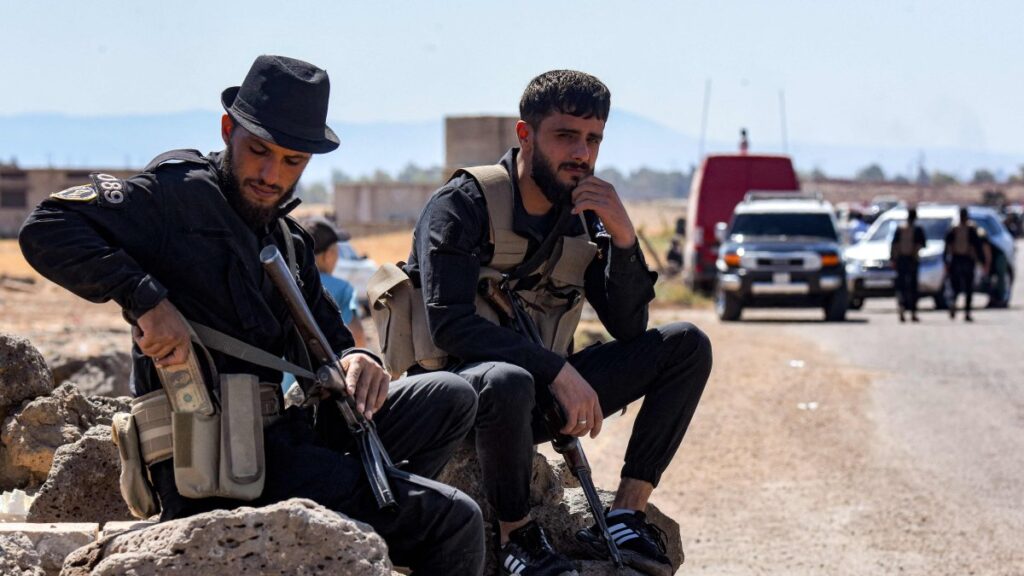 A member of the Syrian security forces stationed in Sweida, southern Syria, July 14, 2025. (AFP Photo)