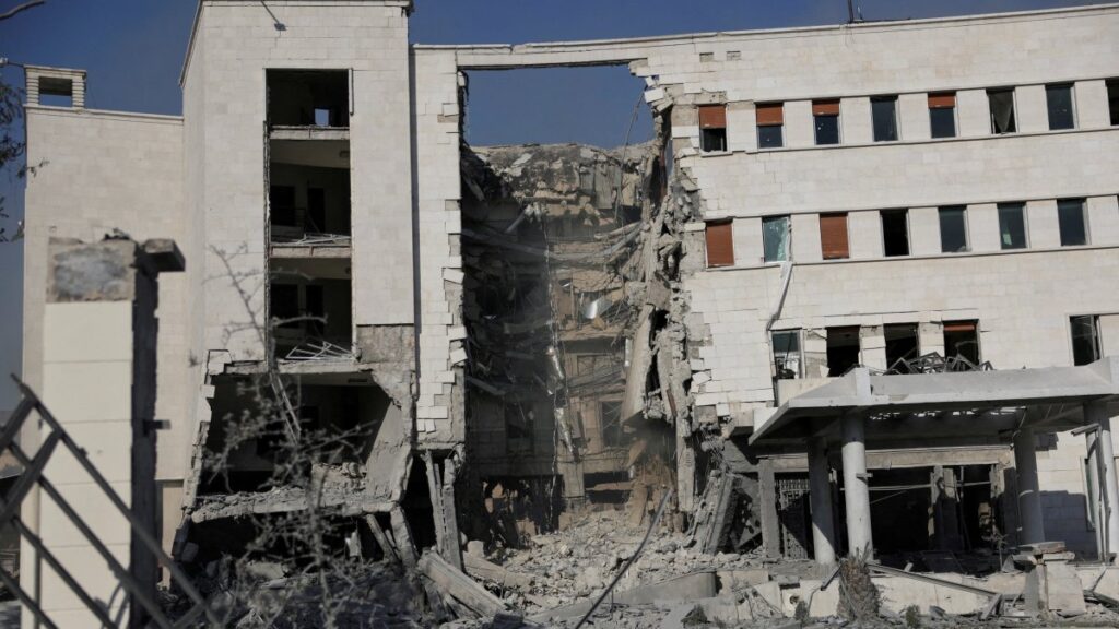 A view of a destroyed building, after Israeli airstrikes shook Damascus, July 16, 2025. (Reuters Photo)