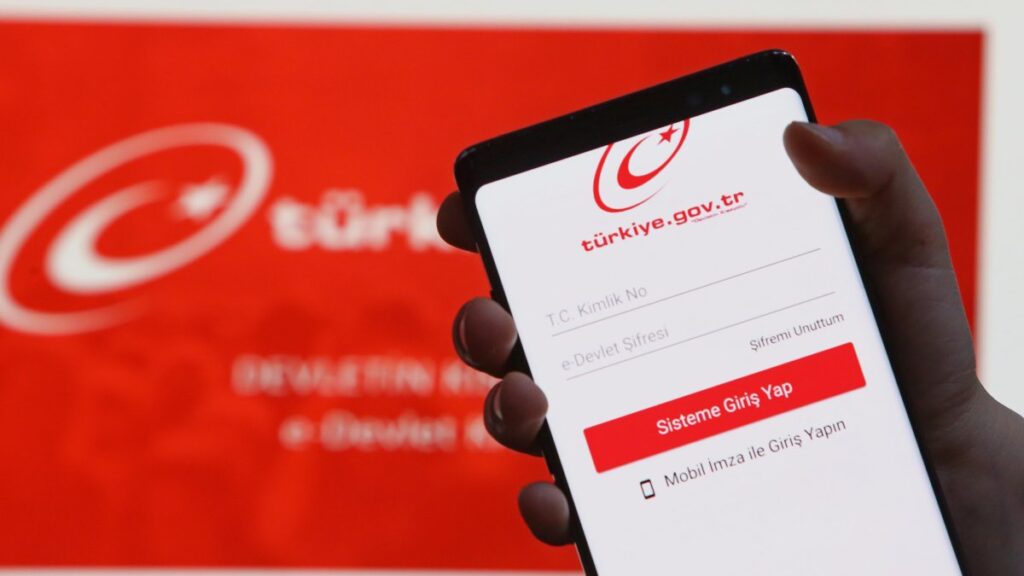 A user accesses Türkiye's e-Government portal via smartphone in Istanbul, Türkiye, April 6, 2020. (Shutterstock Photo)