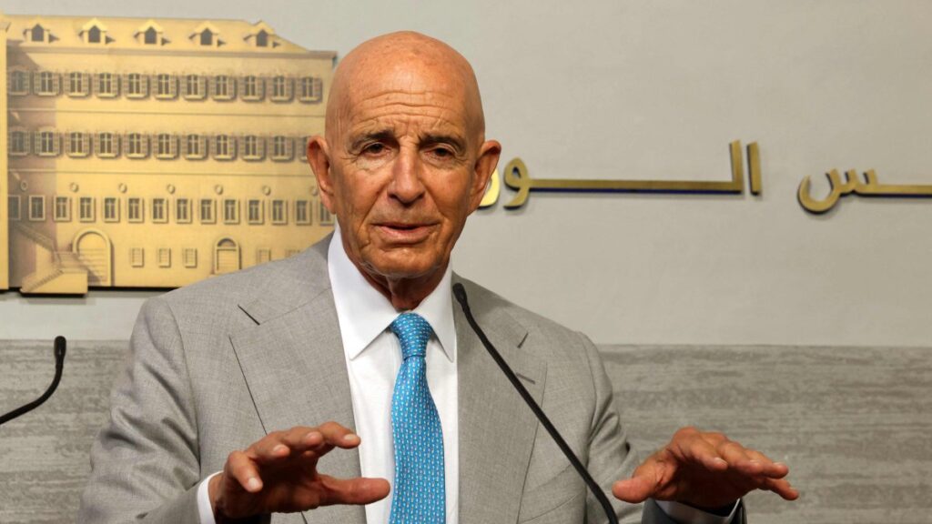 U.S. special envoy for Syria Tom Barrack gives a press conference in Beirut, Lebanon, June 21, 2025. (AFP Photo)