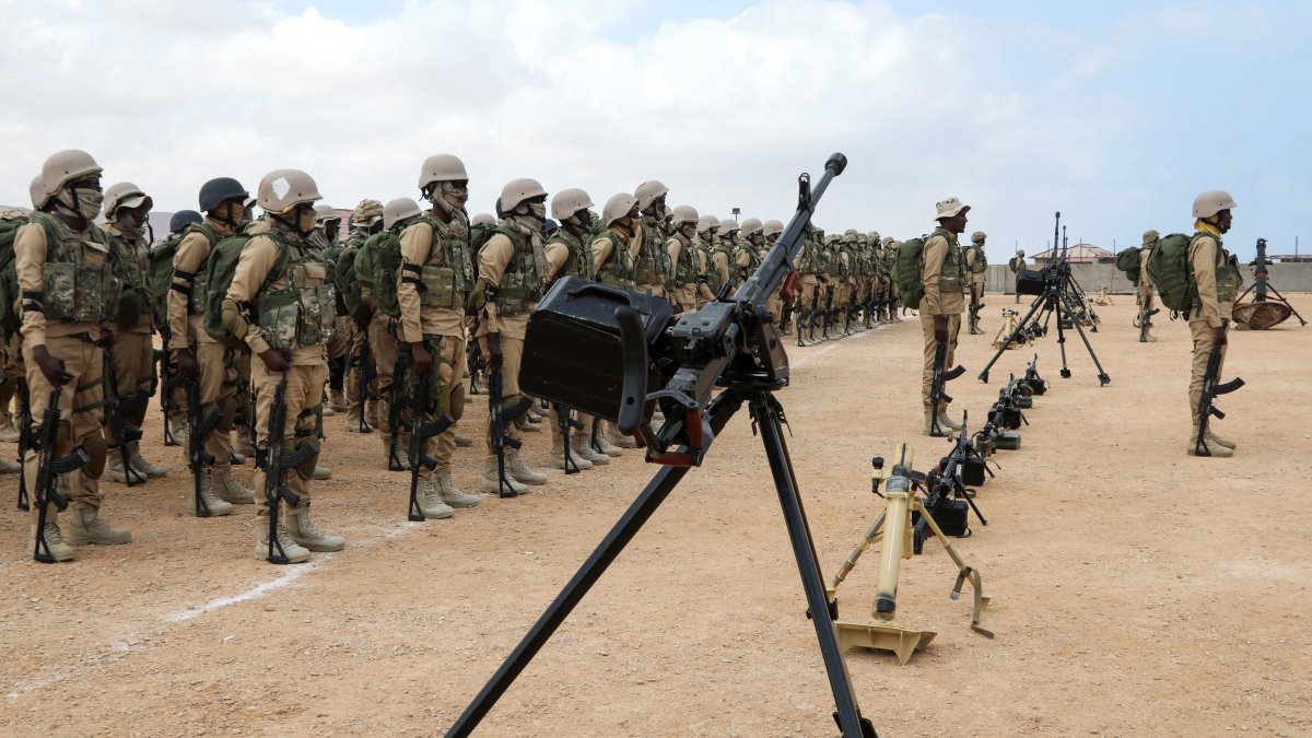 Puntland Security Forces parade newly trained soldiers and equipment to combat Daesh in Bosasso, Bari region, Puntland, Somalia, Jan. 30, 2025. (Reuters Photo)
