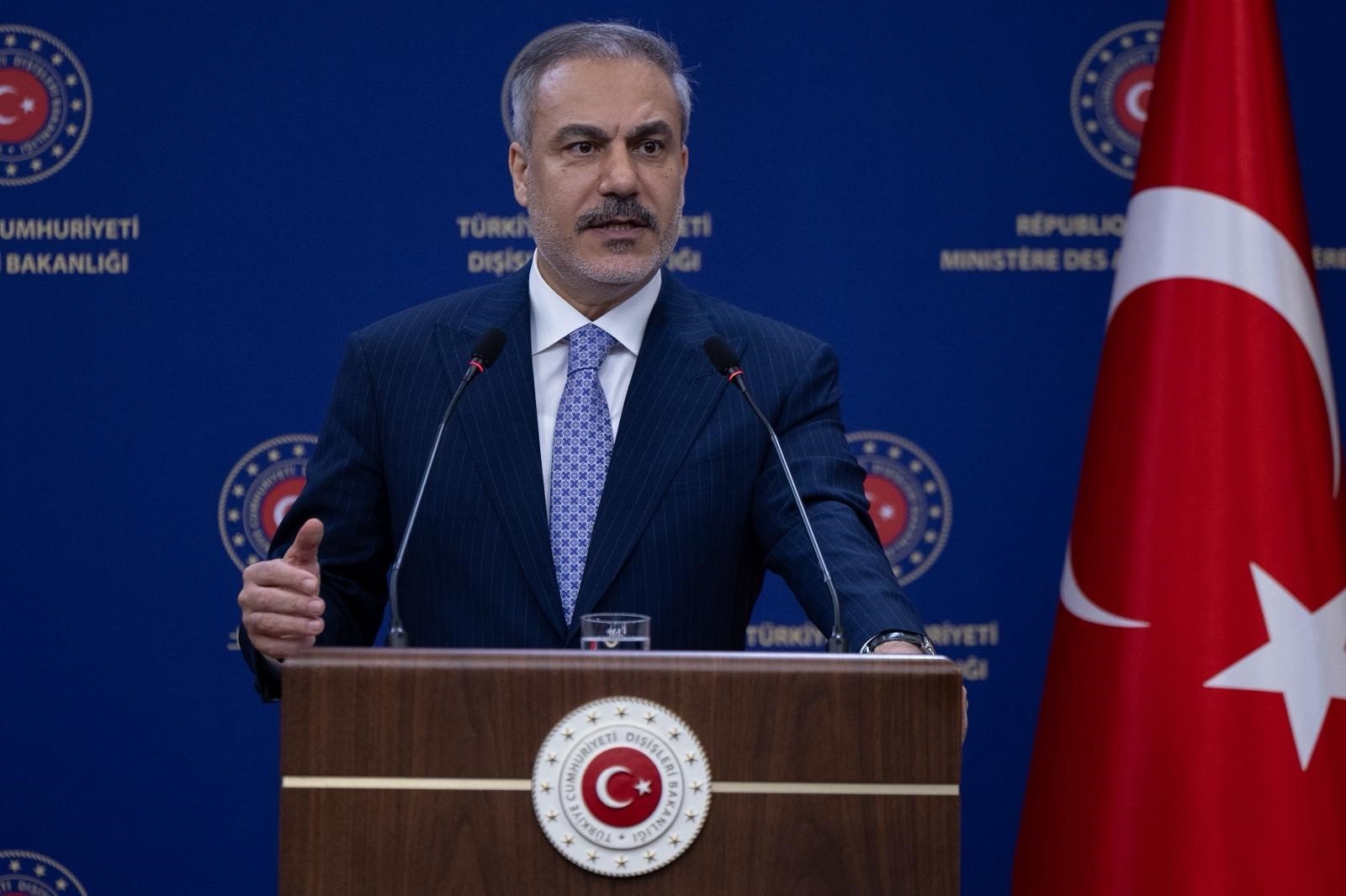 Turkish Foreign Minister Hakan Fidan addresses the press, Ankara, Türkiye, July 23, 2025. (IHA Photo)