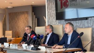 July 15 Association Chairperson Ismail Hakkı Turunç speaks to the press, Istanbul, Türkiye, July 24, 2025 (IHA Photo)