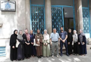 Theology students from Türkiye practice Arabic conversation during a cultural visit in Kairouan, Tunisia, July 23, 2025. (Courtesy of Burgiba Language Institute)
