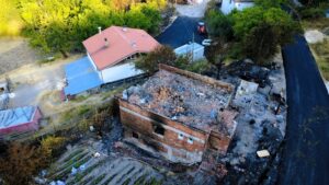 Aerial footage shows one of the burned areas caused by forest fires in Karabük, Türkiye, July 30, 2025. (AA Photo)