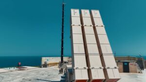 Türkiye's Siper long-range air defense system stands ready at a coastal test site, Ankara, Türkiye, July 30, 2025. (DHA Photo)
