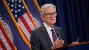 Federal Reserve (Fed) Chair Jerome Powell talks to reporters following the regular Federal Open Market Committee meetings at the Fed, Washington, U.S., July 30, 2025. (AFP Photo)