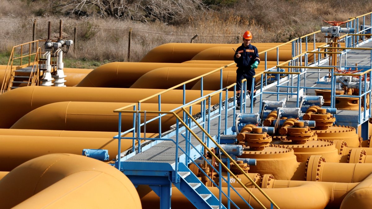 A worker performs checks at the port of Ceyhan, Adana, southern Türkiye, Feb. 19, 2014. (Reuters Photo)