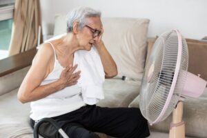 The woman displayed symptoms of a heart attack or a panic attack in the heat. (Shutterstock Photo)
