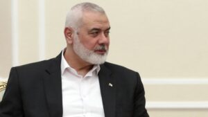 Hamas' then-political bureau chief Ismail Haniyeh attends a meeting in Tehran, Iran, July 30, 2024. (AP Photo)
