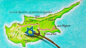 "The Greek side became a new point of attraction for Israeli citizens. As such, around 15,000 Israeli citizens left Israel and moved to southern Cyprus after Tel Aviv expanded the war in the Middle East to Iran." (Illustration by Erhan Yalvaç)