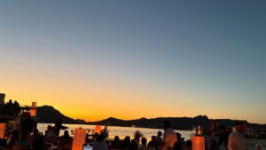 Sunset view from Zuma, Muğla, Türkiye, Aug. 12, 2025. (Photo by Funda Karayel)