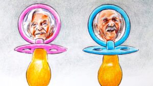 "The elderly Turkish population (65-plus) has almost reached 9,5 million, by half a million increase within a year." (Illustration by Erhan Yalvaç)