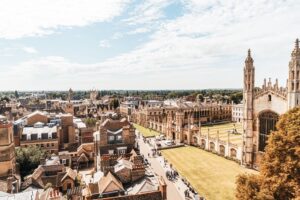 An aerial view of the city of Cambridge, U.K. (Shutterstock Photo)